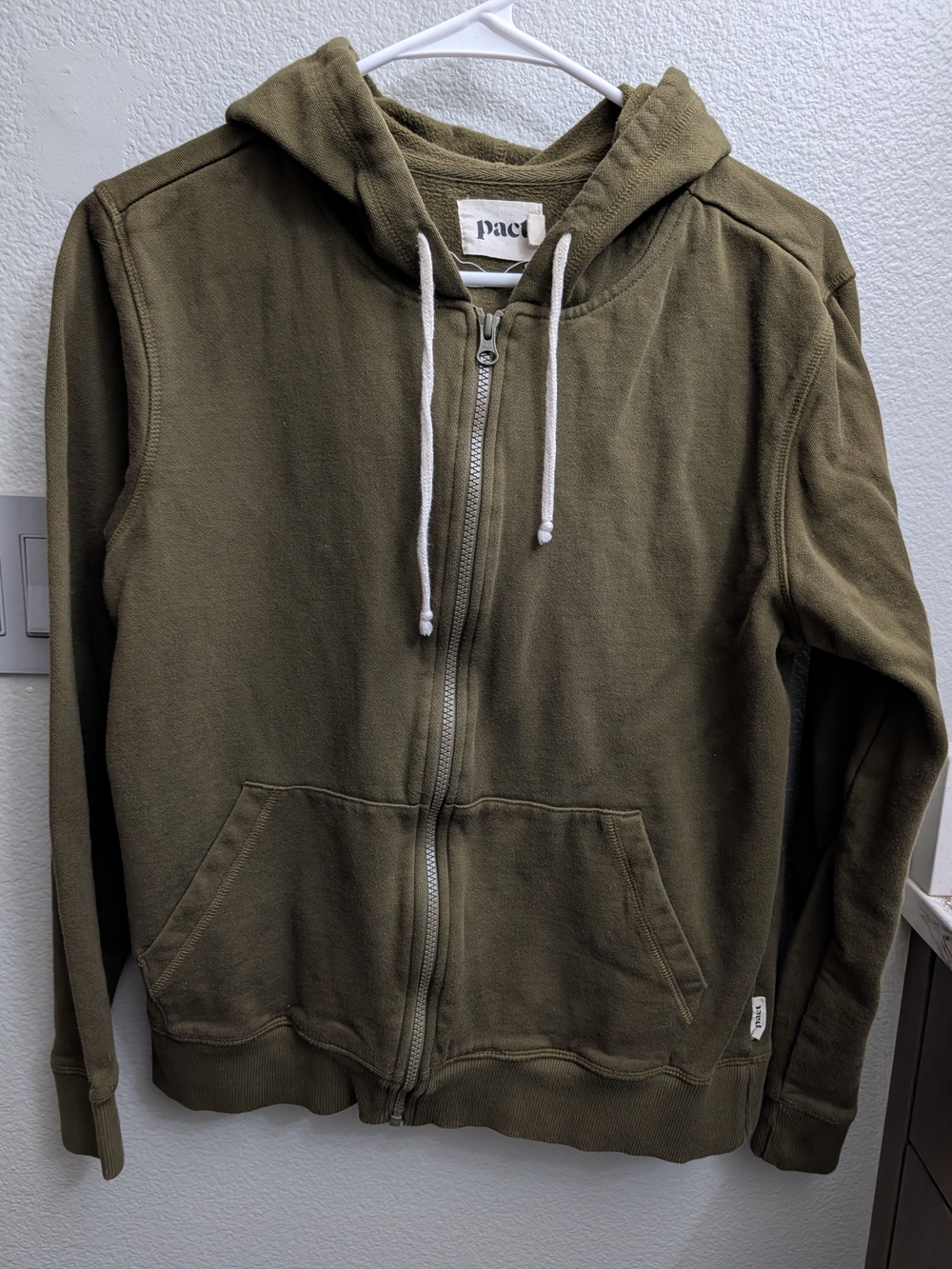 Pact Olive Zip-Up Hoodie